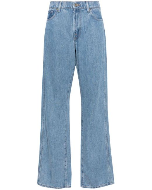 7 For All Mankind Blue Tessa Valentine High-rise Straight-leg Jeans