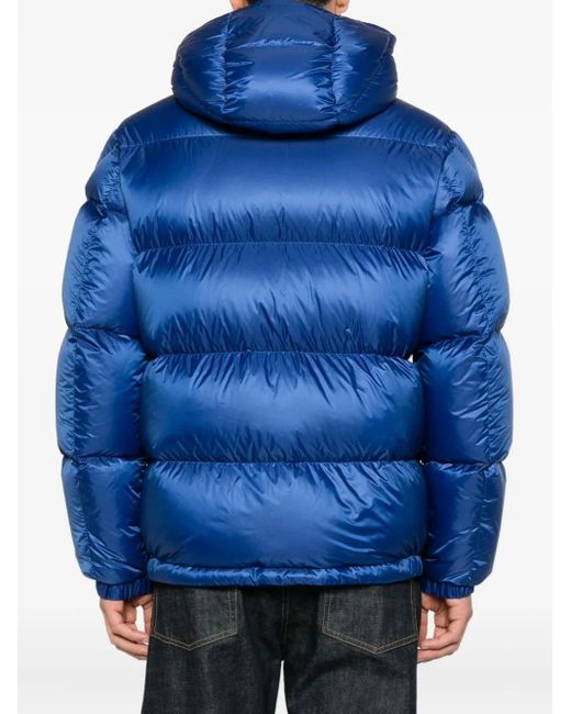 Hooded Puffer Jacket di Moncler in Blue da Uomo