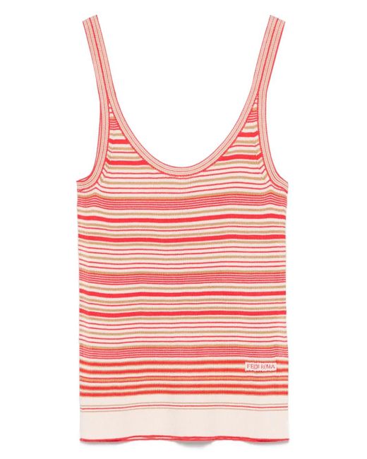 Top de tirantes a rayas Fendi de color Pink