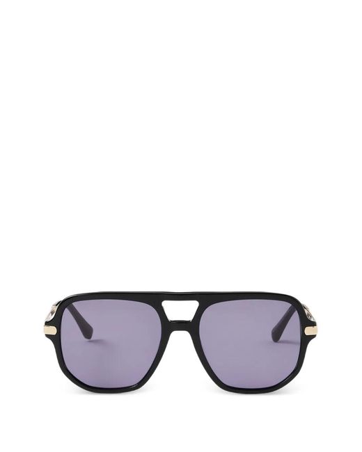 Sandro Black Logo-Engraved Geometric-Frame Sunglasses