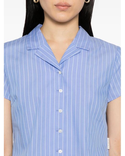 mirela blue and white pinstripe shirt