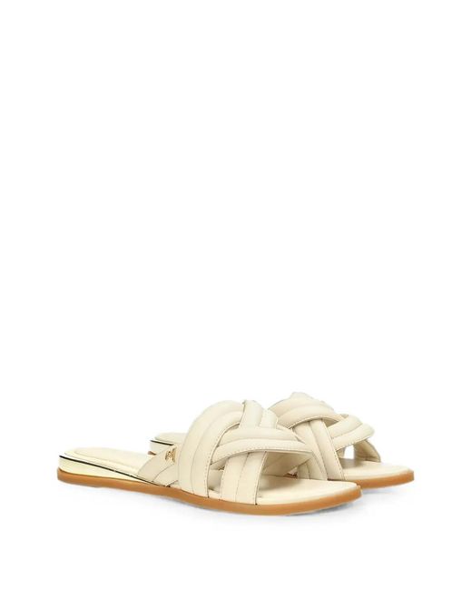 Mexx White Interwoven-Strap Padded Sandals