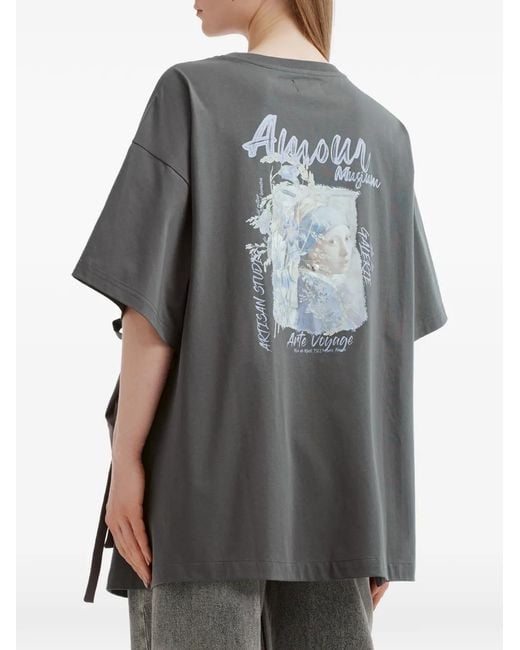 Musium Div. Gray Graphic Tie T-Shirt