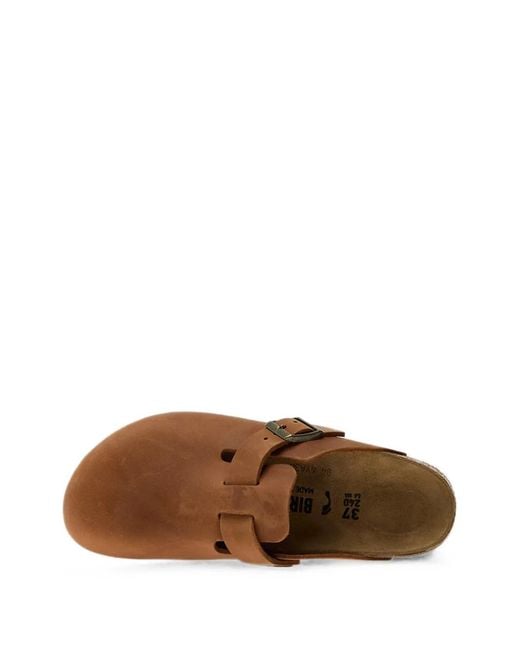 Birkenstock Brown Boston Buckle-Fastening Mules