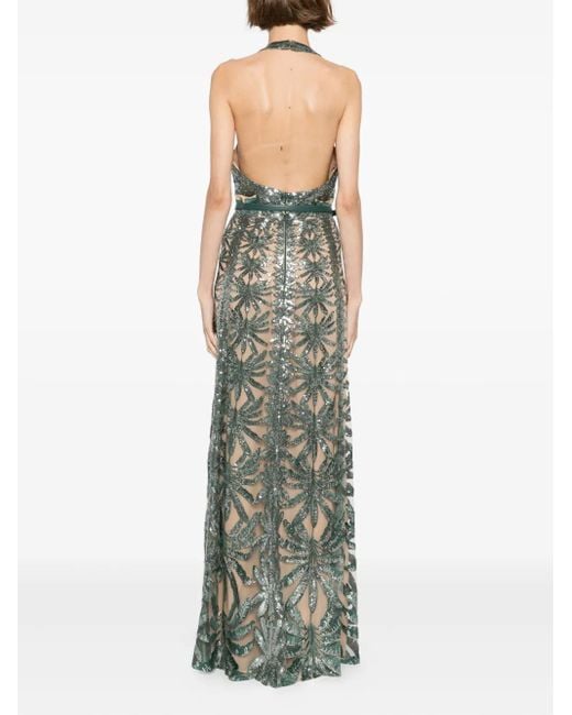 Elie Saab ホルターネック チュールドレス Green