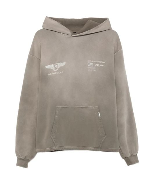 メンズ Represent ロゴ パーカー Gray