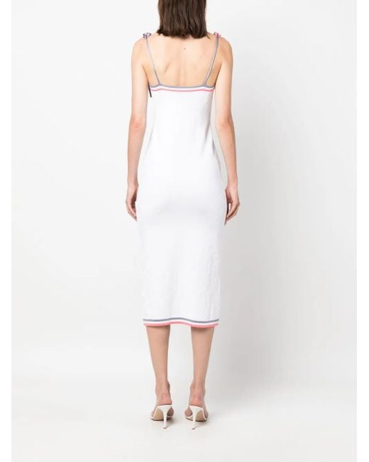 Fendi White Ff Midi Dress