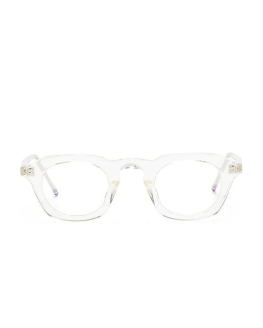 Thom Browne White Transparent-Frame Glasses