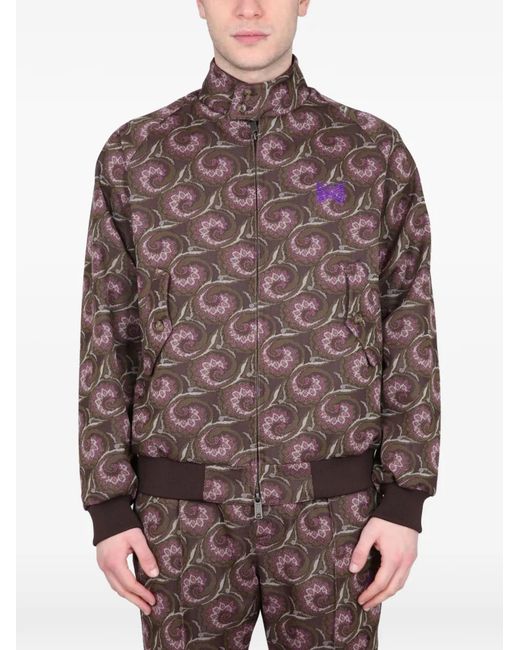 Baracuta Brown X Needles G9 Patterned Zip-Up Jacket for men