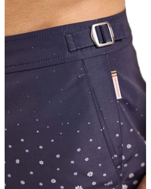Orlebar Brown Blue Floral-Print Swim Shorts for men
