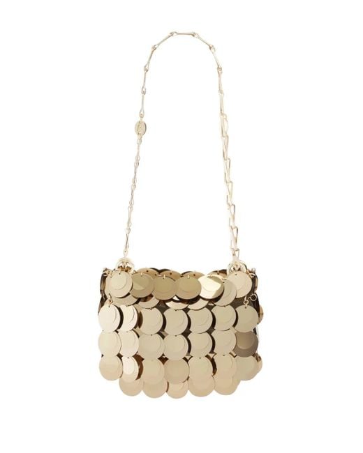 Rabanne White Mini Sparkle Layered Bag