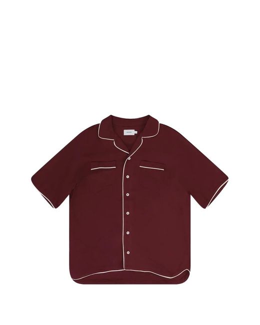 Rhude Red Piping-Detail Short-Sleeve Shirt for men