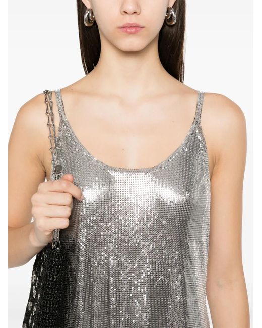 Rabanne Gray Mesh Tank Top