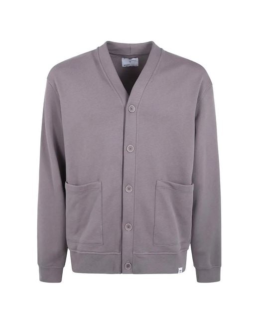 Woc Purple Patch-Pocket Cardigan for men