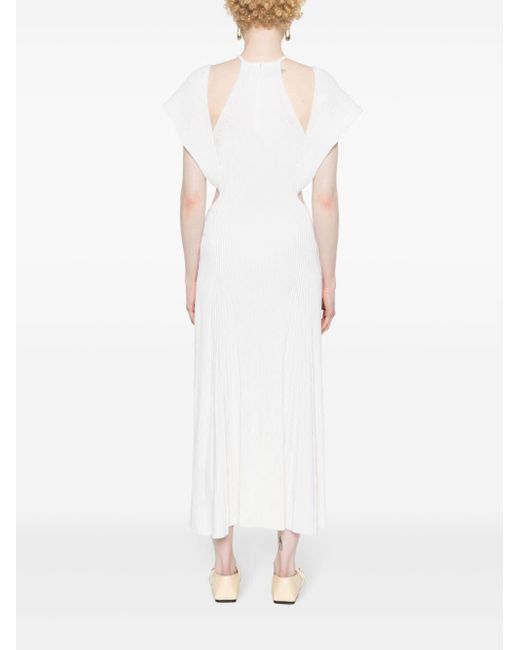 Vestido de canalé con aberturas Chloé de color White