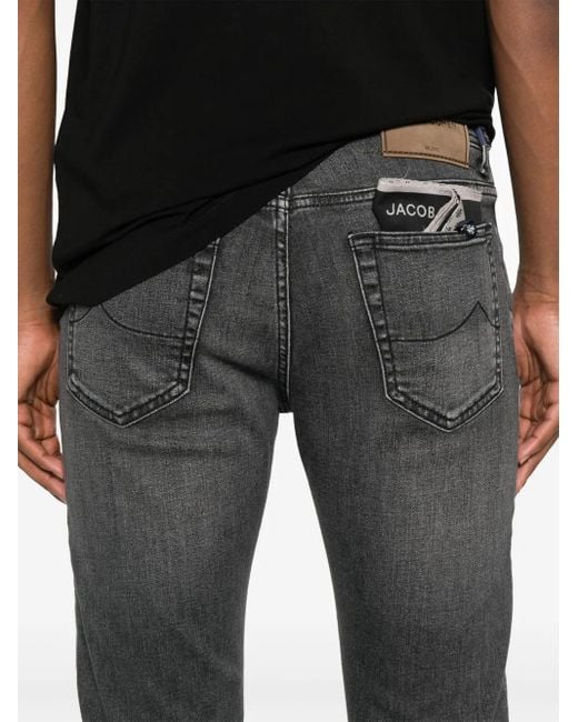Vaqueros con parche del logo Jacob Cohen de hombre de color Gray