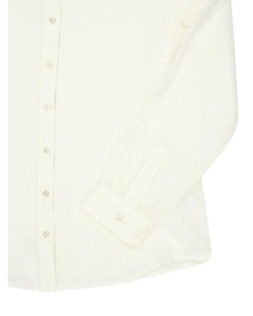 120% Lino White Long-Sleeve Shirt