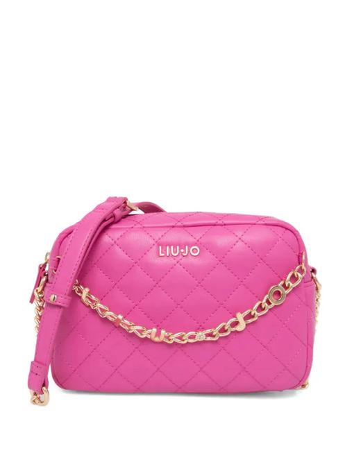 Liu Jo Pink Logo-Lettering Crossbody Bag