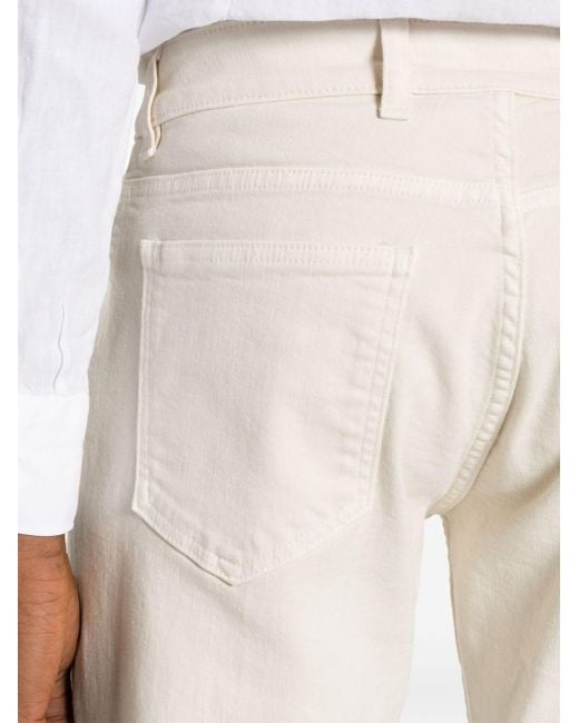 Eleventy White Straight-leg Slim-fit Trousers for men