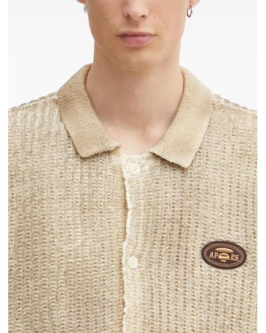 Camisa Con Botones Y Parche Aape By A Bathing Ape de hombre de color Natural