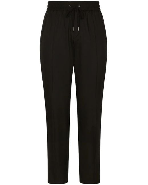 Dolce & Gabbana Black Logo-Plaque Track Pants for men