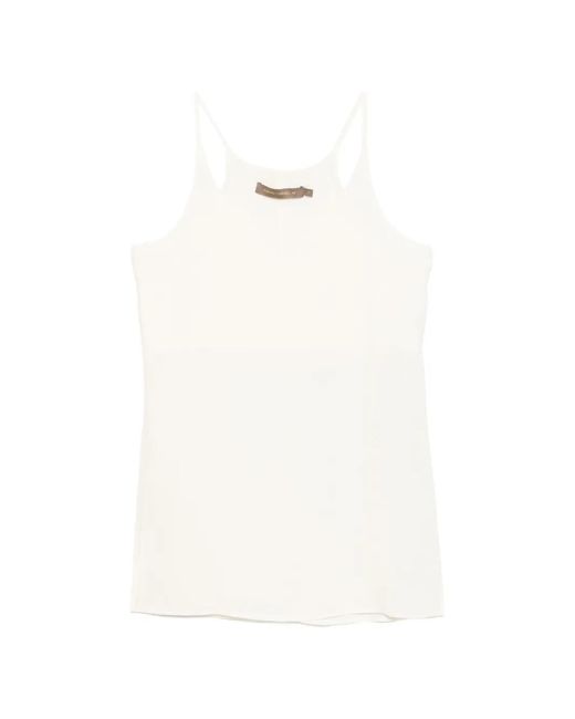 SIMONA CORSELLINI White Spaghetti-Strap V-Neck Top