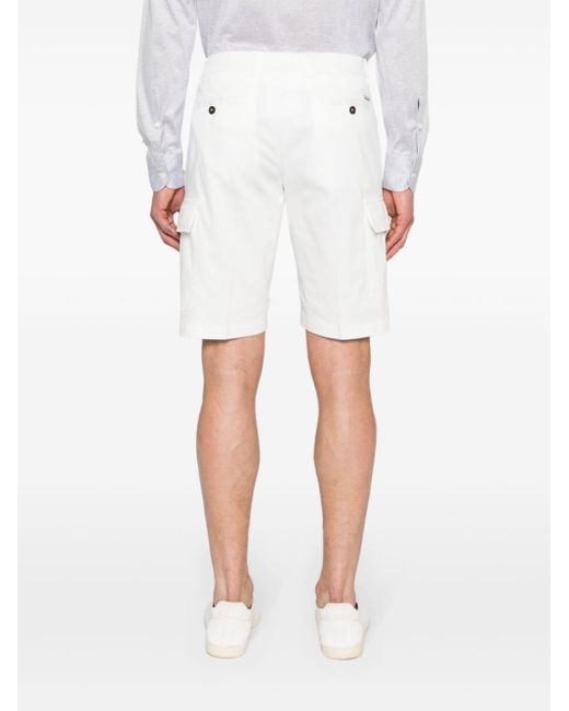 Corneliani White Mid-rise Cargo Shorts for men