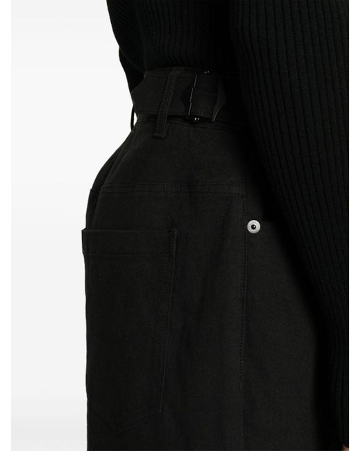 Juun.J Black Waist-straps Wide-leg Trousers for men