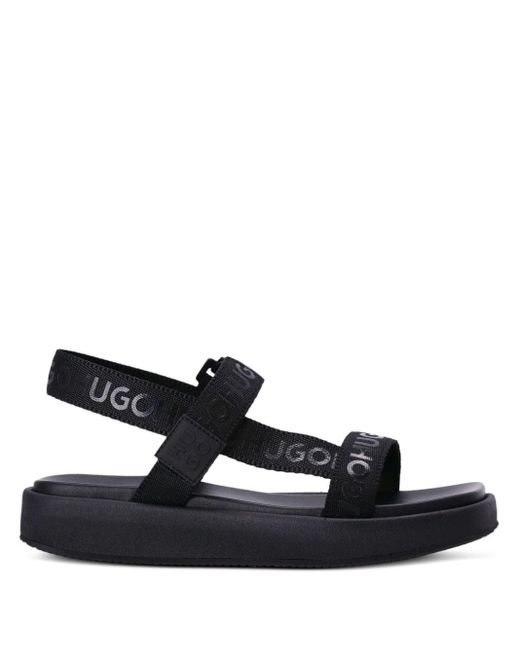 HUGO Black Emma Touch-strap Sandals
