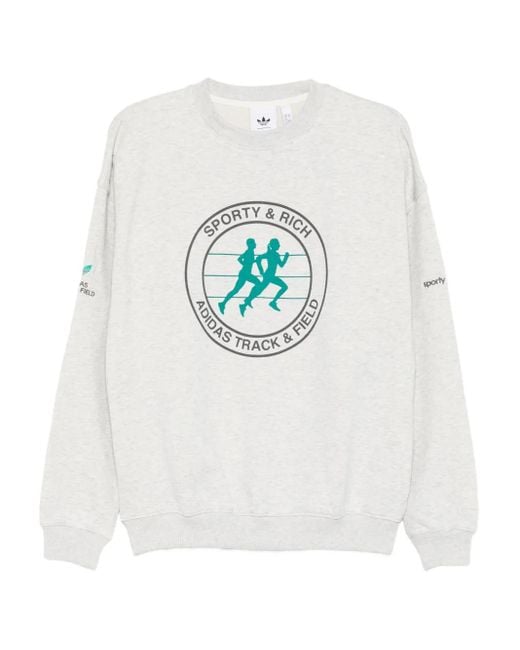 Adidas White X Sporty & Rich Logo Sweatshirt