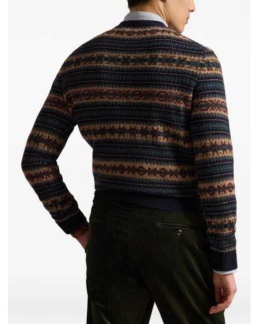 Polo Ralph Lauren Black Fair Isle Sweater for men