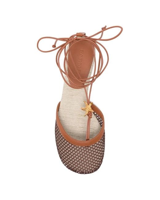 Farm Rio White Starfish Lace-Up Sandals