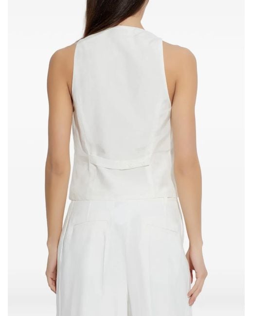 IRO White Buttoned Halter-Neck Vest