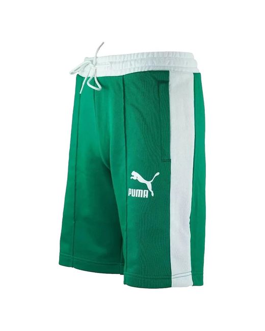 PUMA Green Pintuck Archive T7 Track Shorts for men