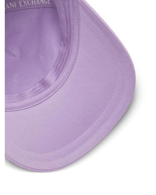 ARMANI EXCHANGE Purple Logo-Embroidered Cap