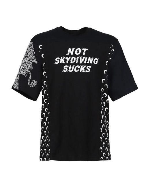 メンズ MARINE SERRE プリント Tシャツ Black