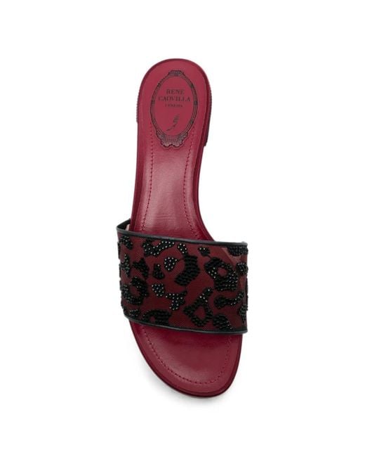 Rene Caovilla White Allura Leopard-Print Sandals