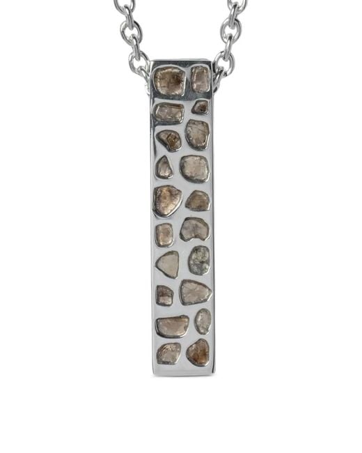 Parts Of 4 White Cuboid Necklace (Half, Short Var. 50Cm, Full Mega Pavé, Pa+Dia)
