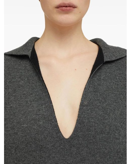 Jil Sander Black Sailor Collar Knitted Top