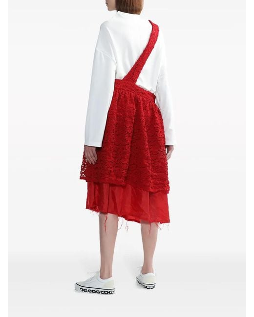 Comme des Garçons Floral-Embroidered Midi Skirt