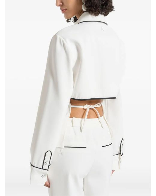 Manière De Voir コントラストパイピング シャツ White
