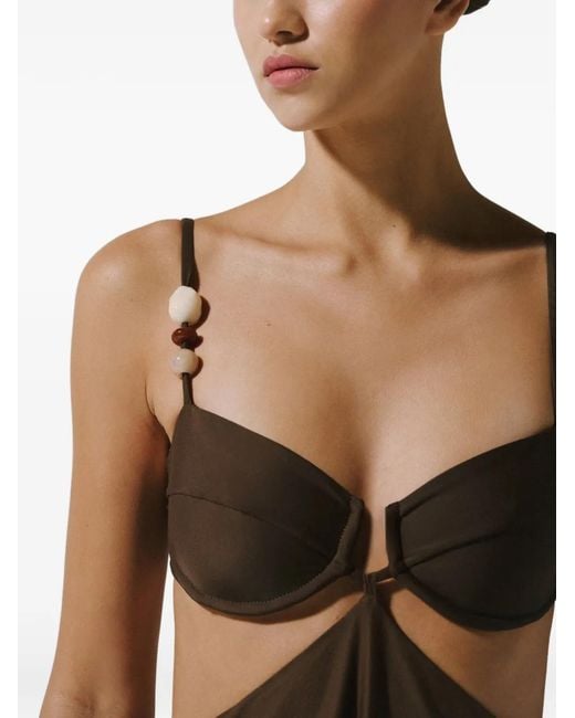 Baobab Brown Robe Longue Kalina À Encolure Balconnet