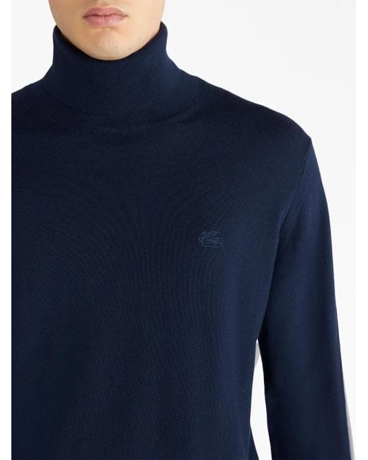 Etro Refined T-Neck Sweater in Blue für Herren