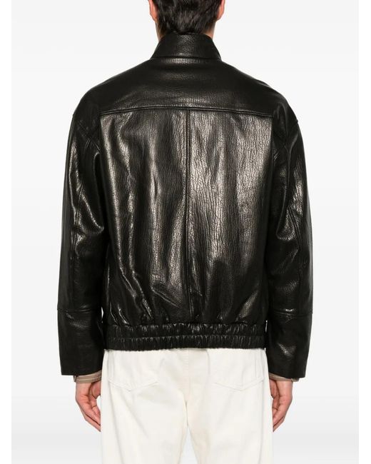 SERGIO MORETTI FIRENZE Black High-Neck Panelled Jacket for men