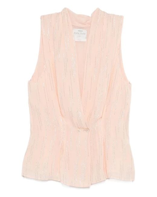 Forte_forte Pink Sleeveless Draped Top