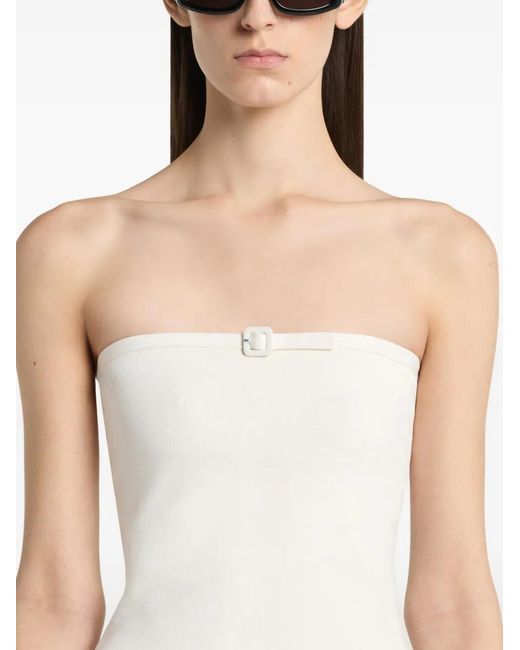 Courreges White Buckled Tube Top