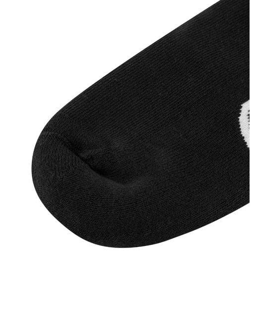 Evisu Black Slogan-Jacquard Socks
