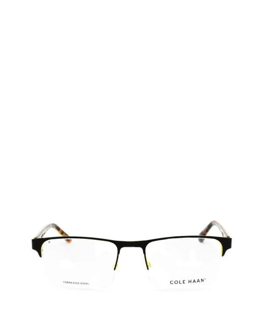Cole Haan White Rectangle-Frame Glasses for men