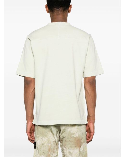 T-shirt en coton à logo imprimé Stone Island pour homme en coloris White