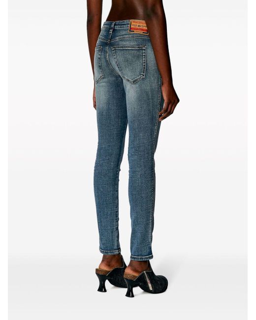 DIESEL 2015 Babhila Skinny Mid Waist Jeans in het Blue